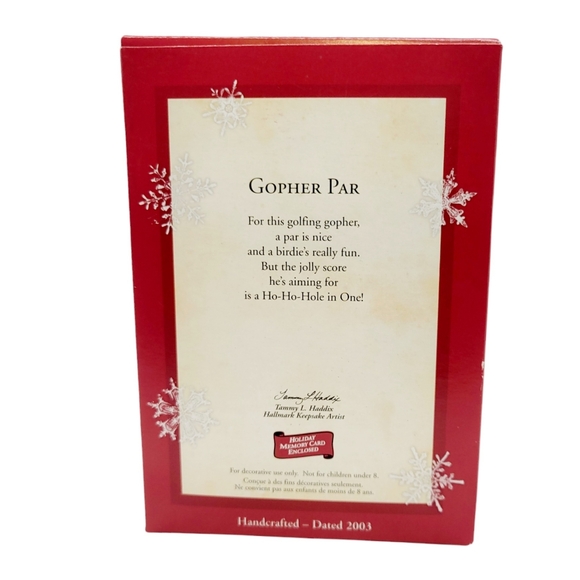 2003 Hallmark Keepsake Gopher Par 18 Golf Christmas Ornament Tammy Haddix Boxed - Picture 5 of 8